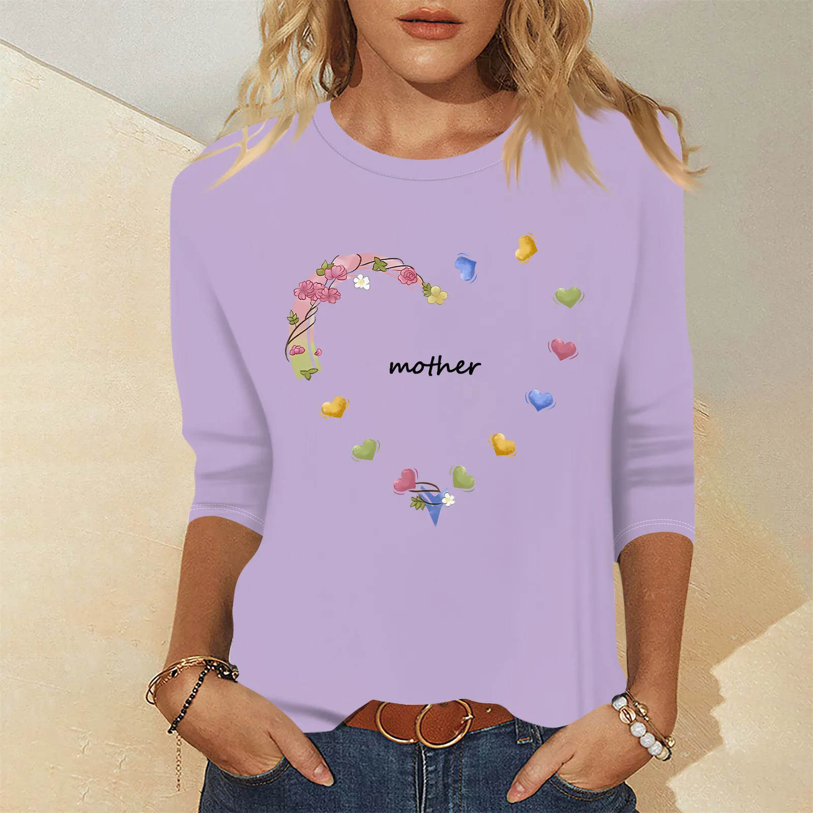 Mama Top Short Sleeve Lovely Printed T Shirt Women's Summer New Cute Style Letter Spring Summer T Shirt Women's Short T Shirt