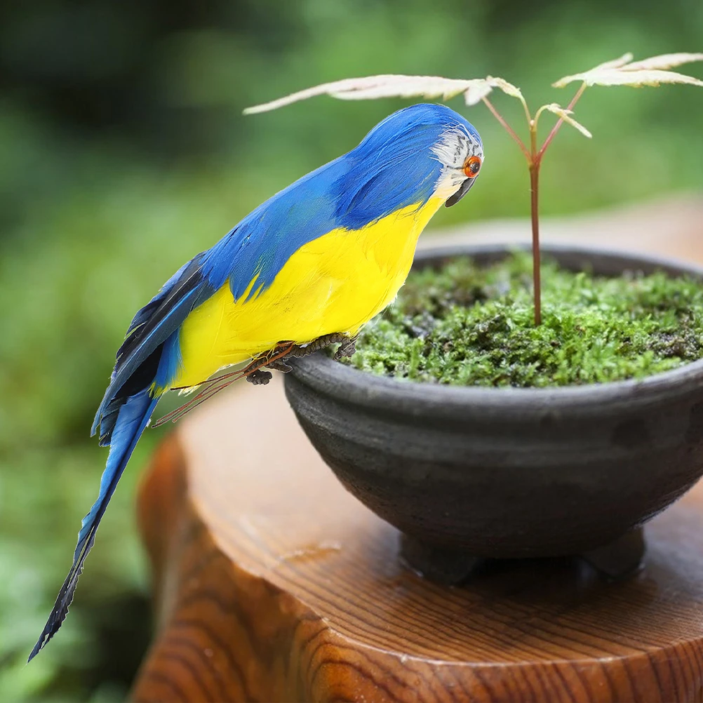 

3pcs Parrot Decorative Ornaments Artificial Giant Bird Figurines Home Garden Christmas Outdoor Statue High Class Materials