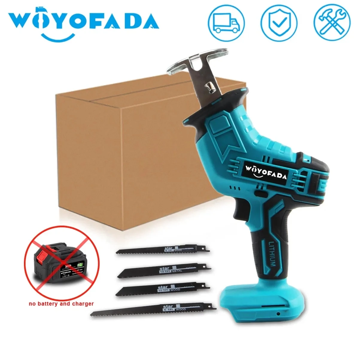 18V Cordless Electric Reciprocating Saw Variable Speed Metal Wood Cutting Tool Electric Saw For Makita 18V Battery (No Battery)