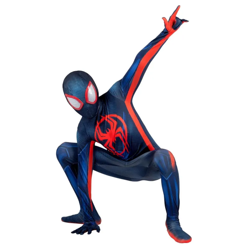 Miles Morales: Spider-Man Official Youth Deluxe Costume Cosplay Bodysuit Jumpsuit Halloween Costumes for Adult