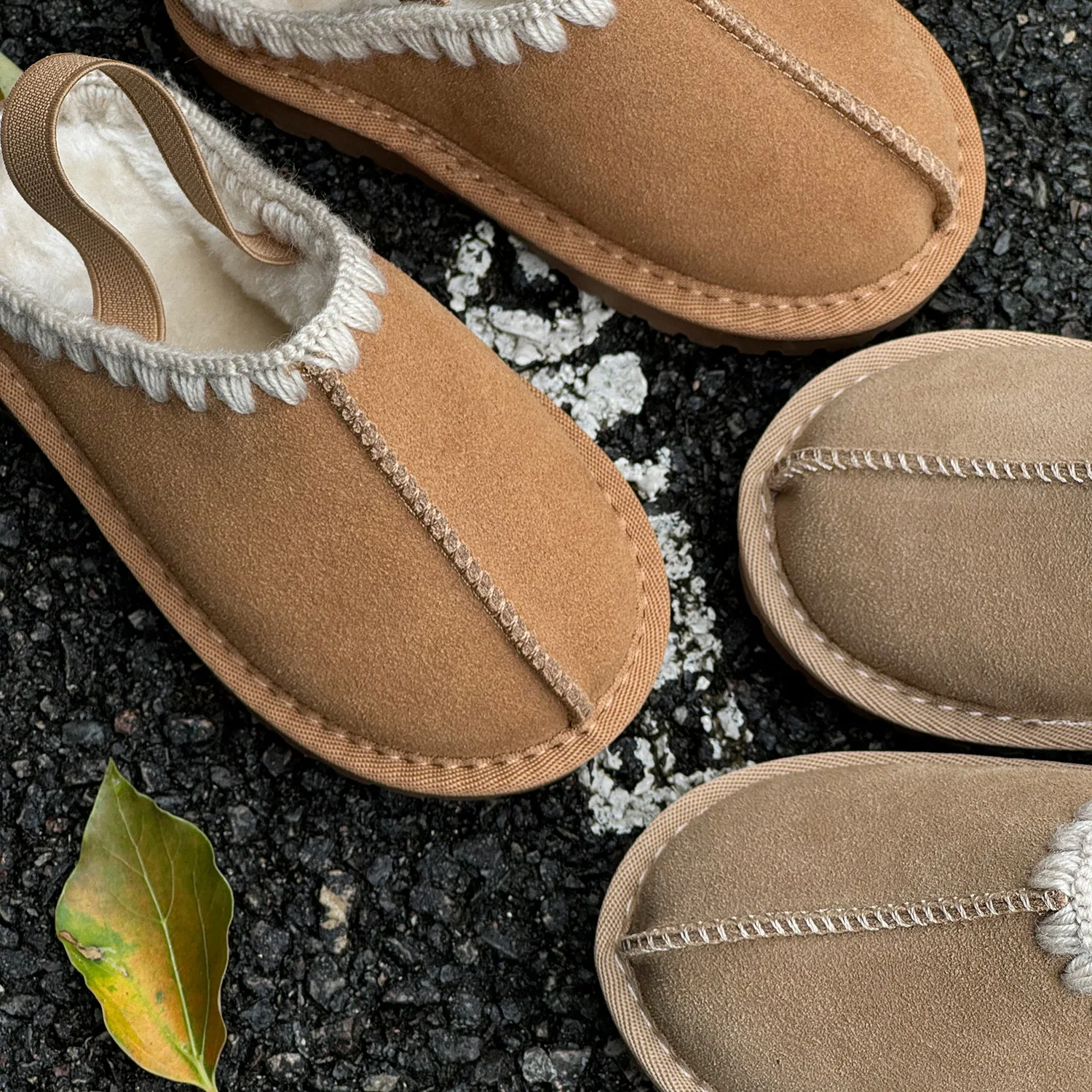 2024 New Children Cotton Slippers Winter Baby Genuine Leather Home Cotton Shoes Boys Girls Warm Slippers