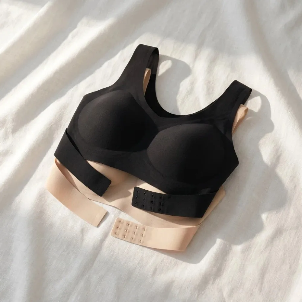 Posture Corrector Seamless Push Up Bra Cross Back Shockproof Gathered Wireless Bra Lingerie Anti-sagging Underwear Women - view 3
