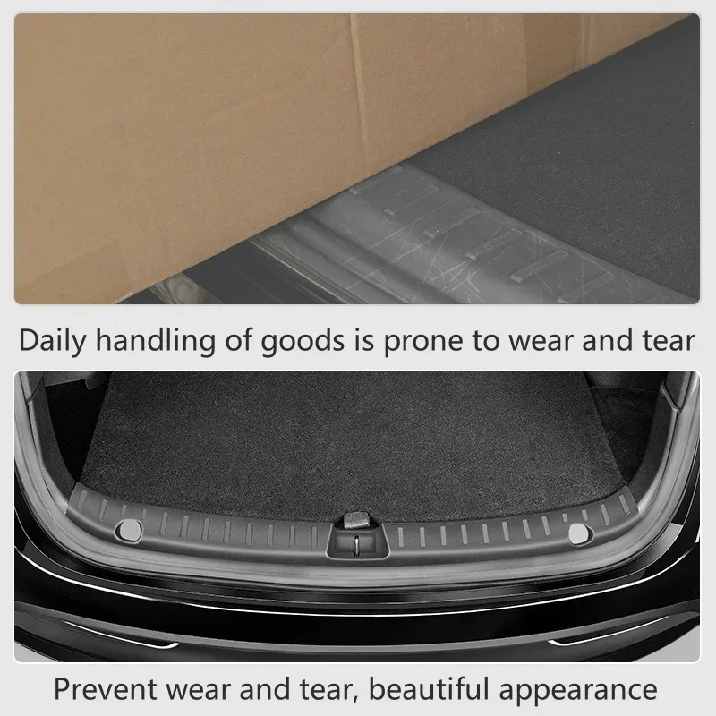 Trunk Sill Plate Cover TPE Rubber Protector for Tesla Model Y 2021-2023 Threshold Bumper Guards Anti-dirty Pad Accessories