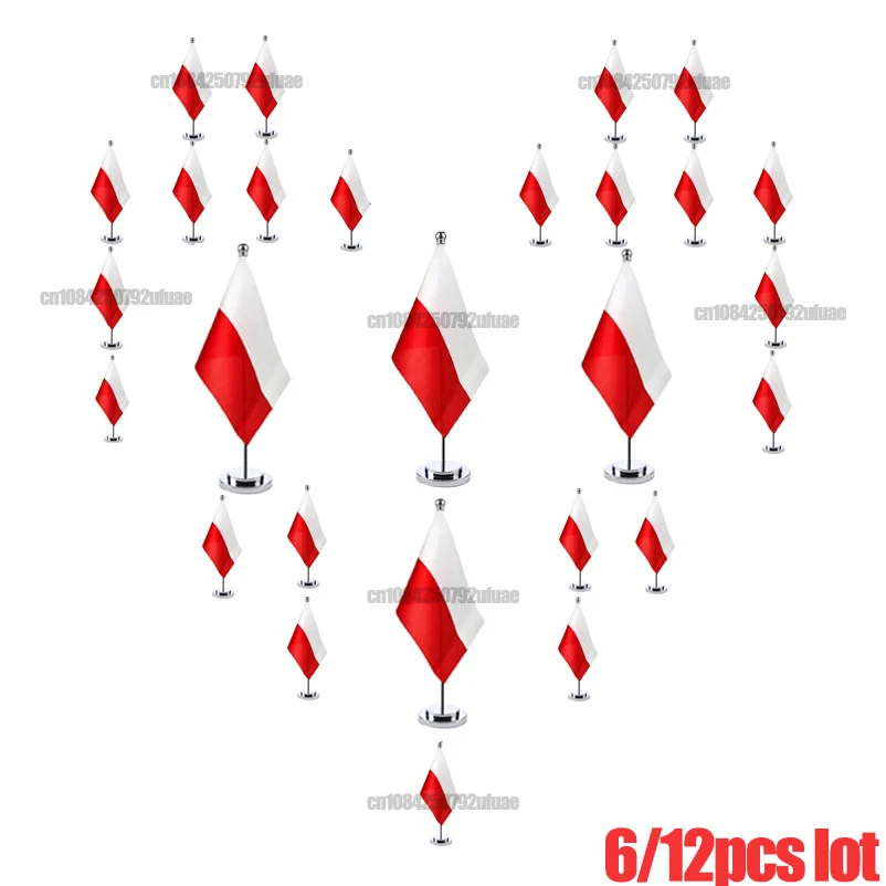 Европейские 4K 12 дюймов 8L Польские флаги Oscam для стола 14*21 см Настольный флаг с золотым флагштоком Основание Clines Polska linie 8LINES Флаги