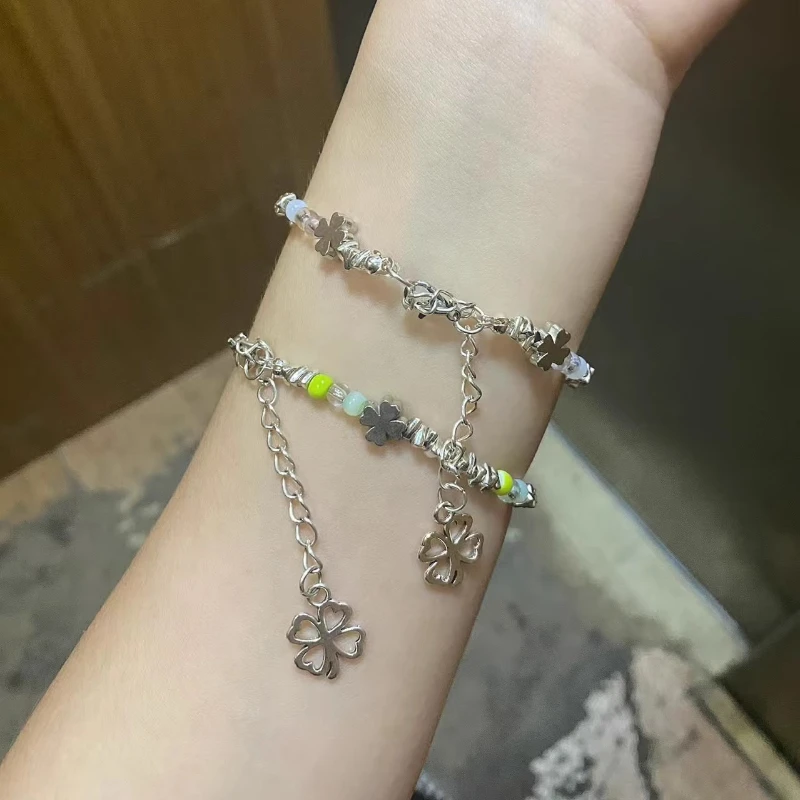 Rilakkuma Beaded Bracelet Cute Cartoon Bear Bead Chain Kawaii Anime Wrist Jewelry Girls Friendship Bracelet Gift