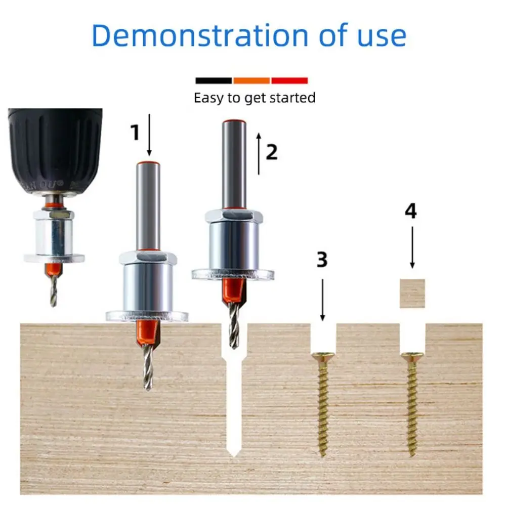 

Adjustable Shank Countersink Drill Bit Wear Resistant Professional Grade Adjustable Countersink Anti-Slip Design Anti-slip