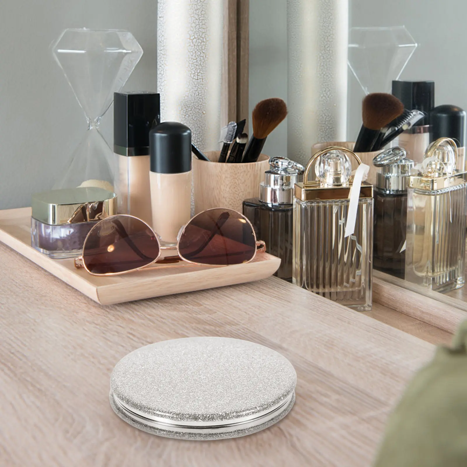 Travel Size Compact Folding Hand Mirror for Women – Portable Makeup Mirror with Clear Reflection, 2pcs