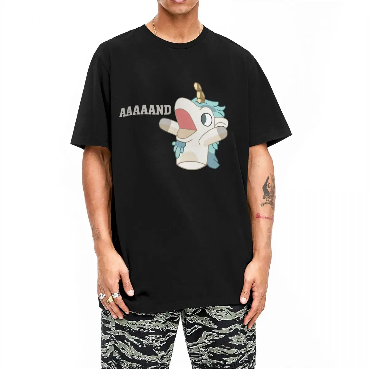 Men Unicorse Cartoon T Shirts Blueys Kids 100 Cotton Tees Summer Street StyleT Shirt O-Neck Novelty Casual Tshirt Plus Size 5XL