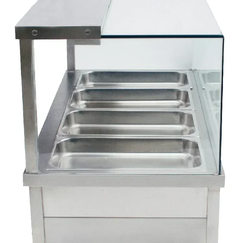 Durable and sturdy 12 Pan hot food display (straight glass)