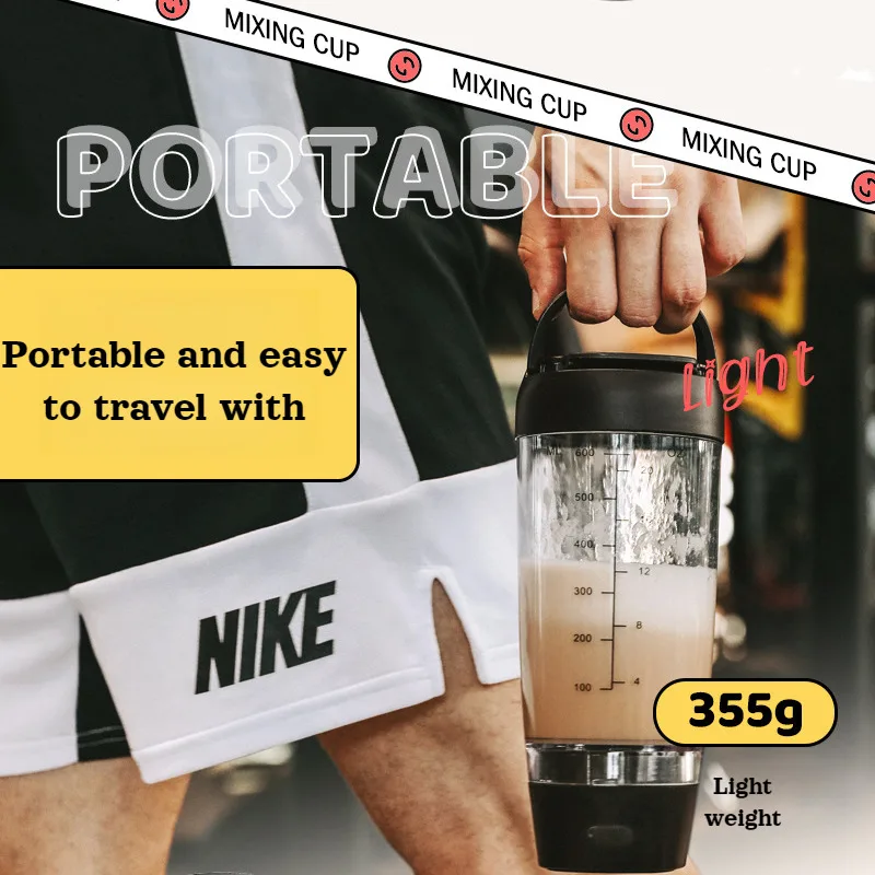 730ml portable protein powder shaker cup large capacity with scale milkshake cup fitness sports water cup electric shaker cup