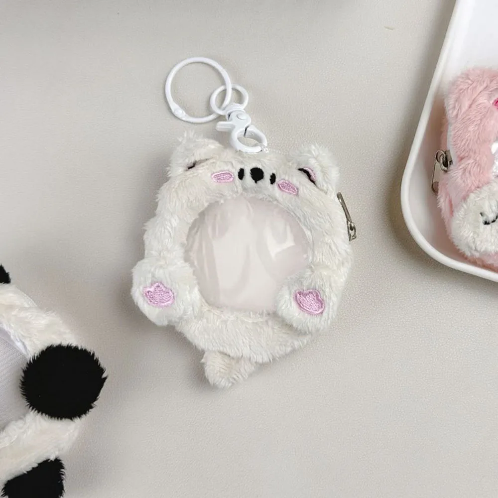 Harajuku Style Round Badge Protecive Plush Bags Keychains Cute Cartoon Animals Cat Bear Dog Fox Ita-bag Boys Girls Toys Gifts