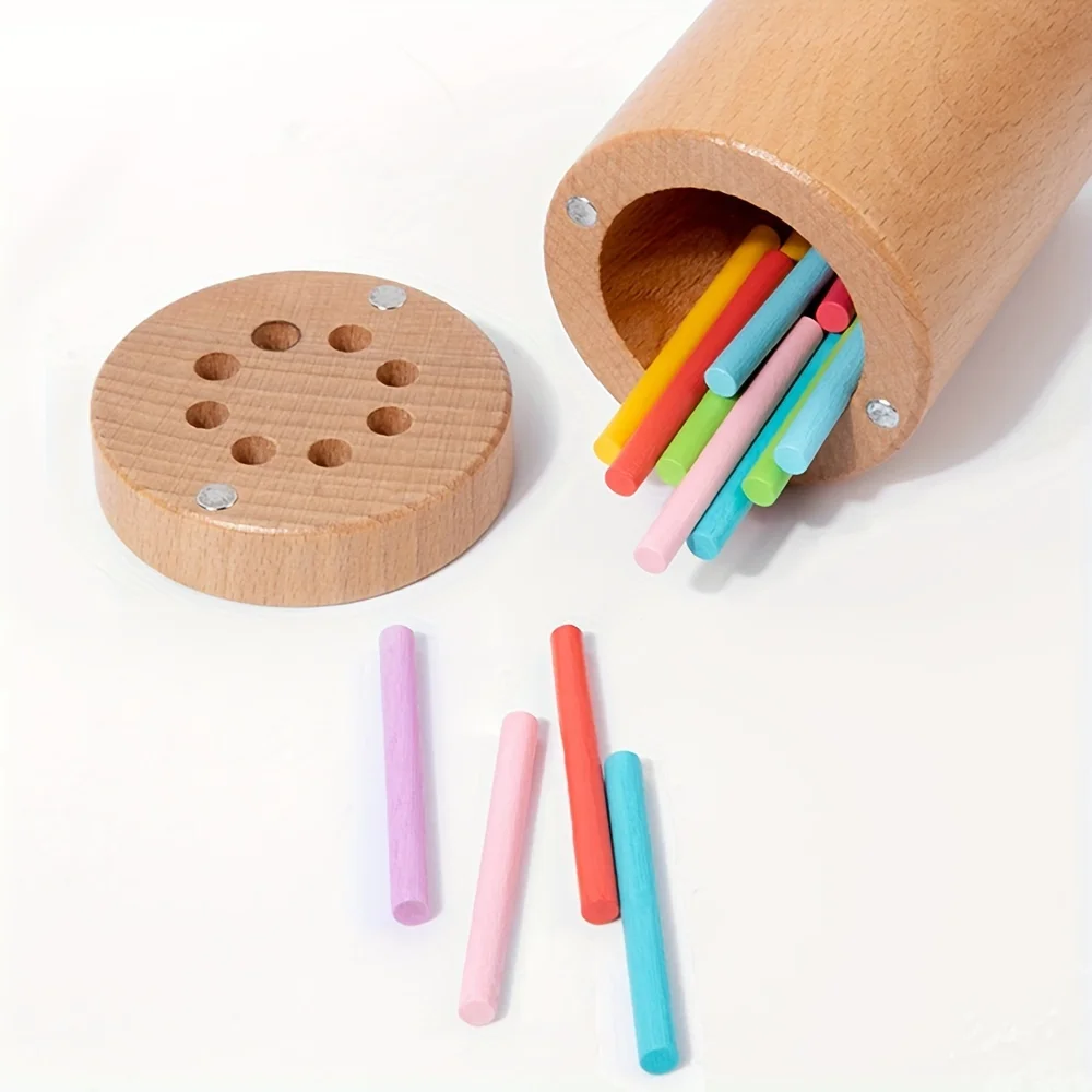 Juguetes de clasificación de colores de aprendizaje de madera Montessori para niños pequeños, juegos de juego de desarrollo sensorial de Motor fino, juguetes de tablero ocupados