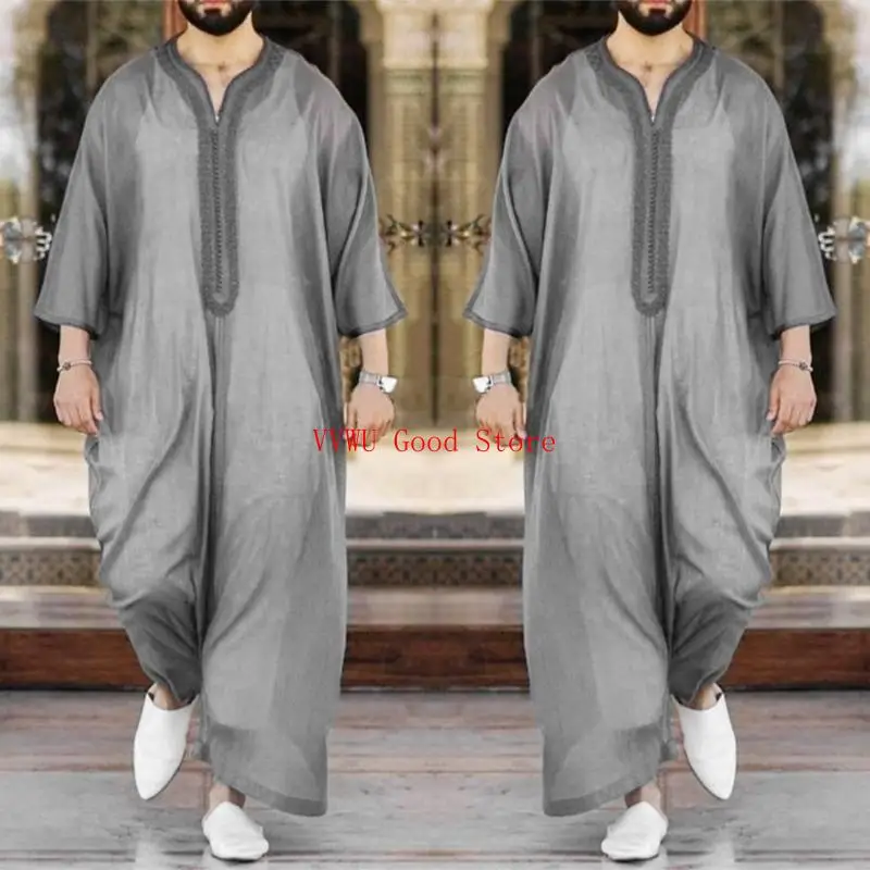 Hombres árabe islámico Kaftan Musulmán Arabia Saudita Dubai Jubba Thobe
