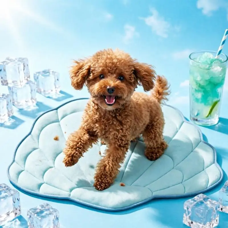 Sea Shell Pet Cooling Mat With 5 Layer Cooling Design For Dog Cats Double Side Design Machine Washable Hot Day Sleep Pad 55KF