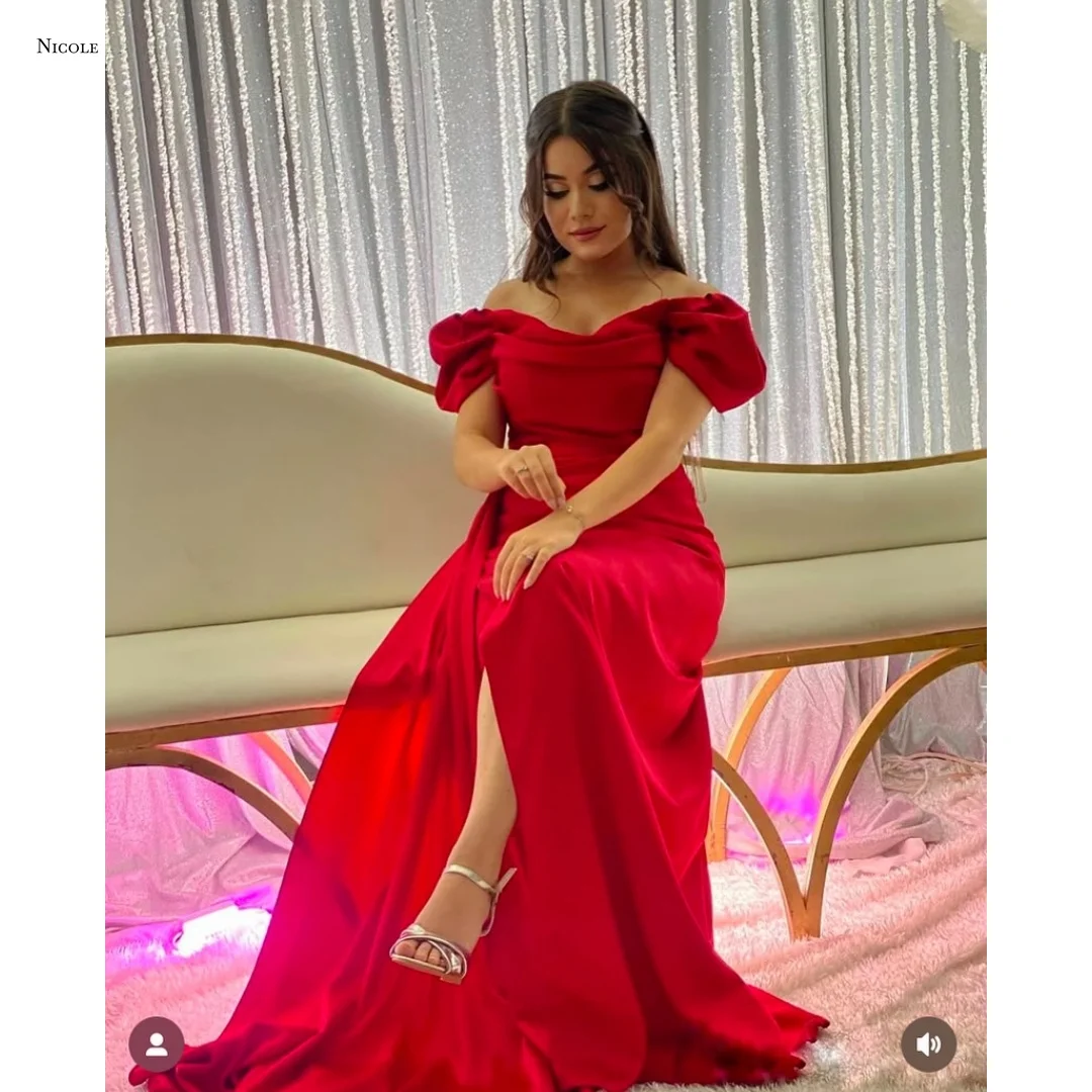 

Nicole Ball Gowns Custom Made Robe De Cocktail Femme Candle Luxurious Women's Evening Dresses Luxury 2025 Line A Satin Cloth