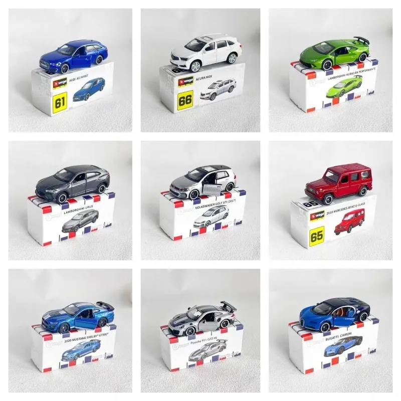 

Bburago 1:64 Scale Alloy Car Model Series Including Bugatti Audi Mercedes Golf Mustang Ideal Toy Decorations
