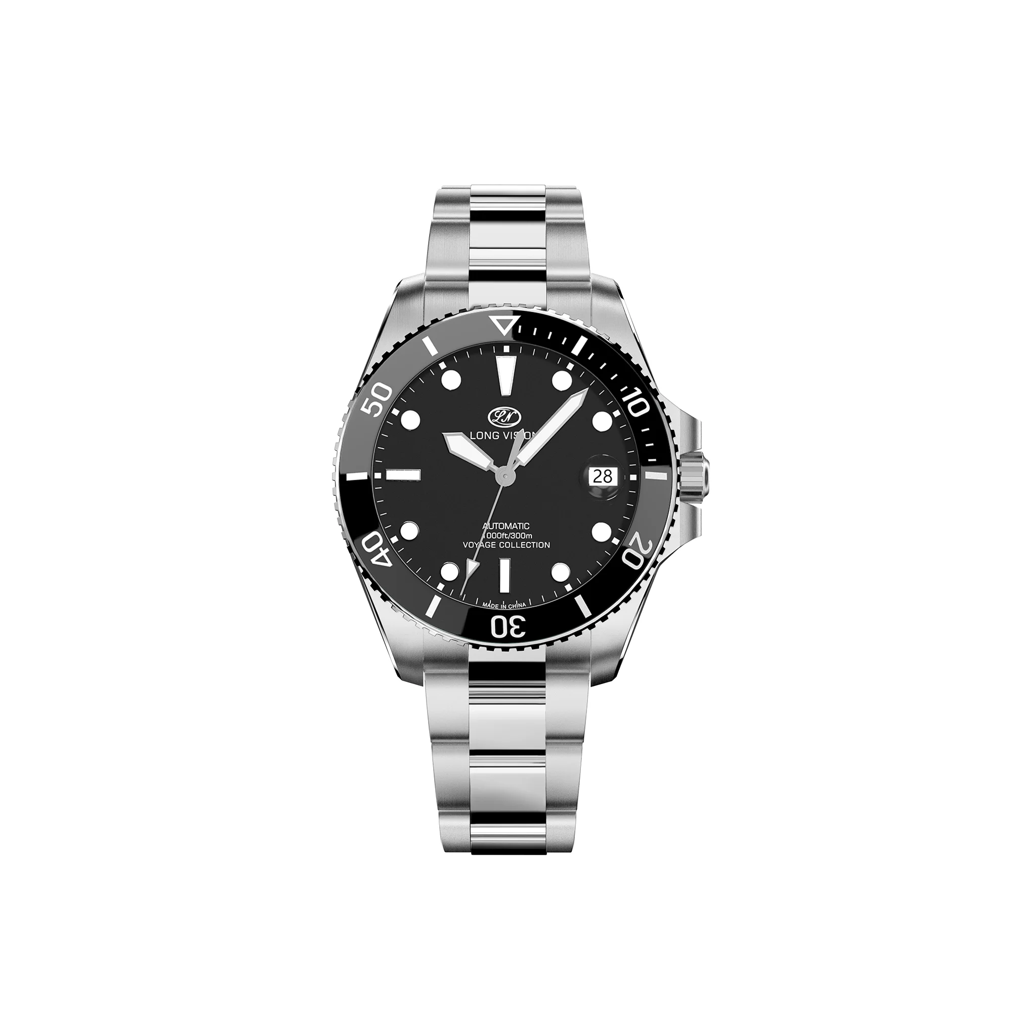 LONGVISION Premium Automatic Mechanical Diver Watch, Sparkling Black Dial with SELLITA SW200 Movement