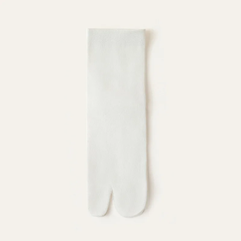 Japanese Tabi Two-Toe Split Shoe Insoles Women Solid Cotton Thin Deodorant Mid-Calf Sweat Wicking Foot Pads