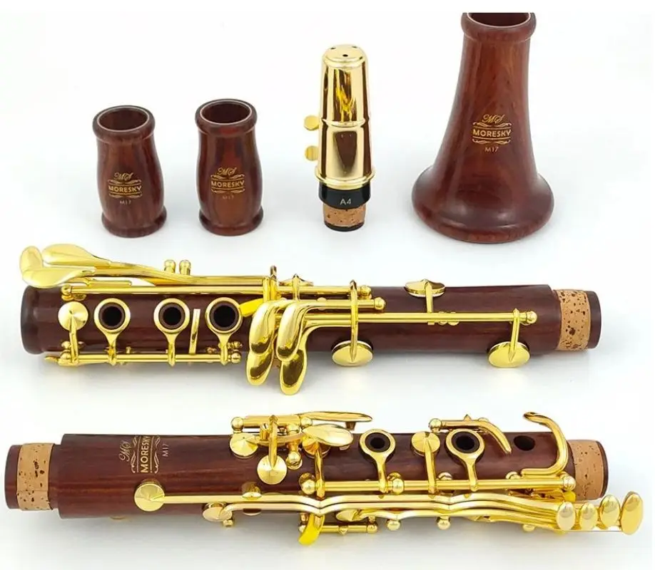 

MORESKY Red Wood Professional Clarinet Rosewood Bb Gold-plated Keys Mopane Sib Klarnet