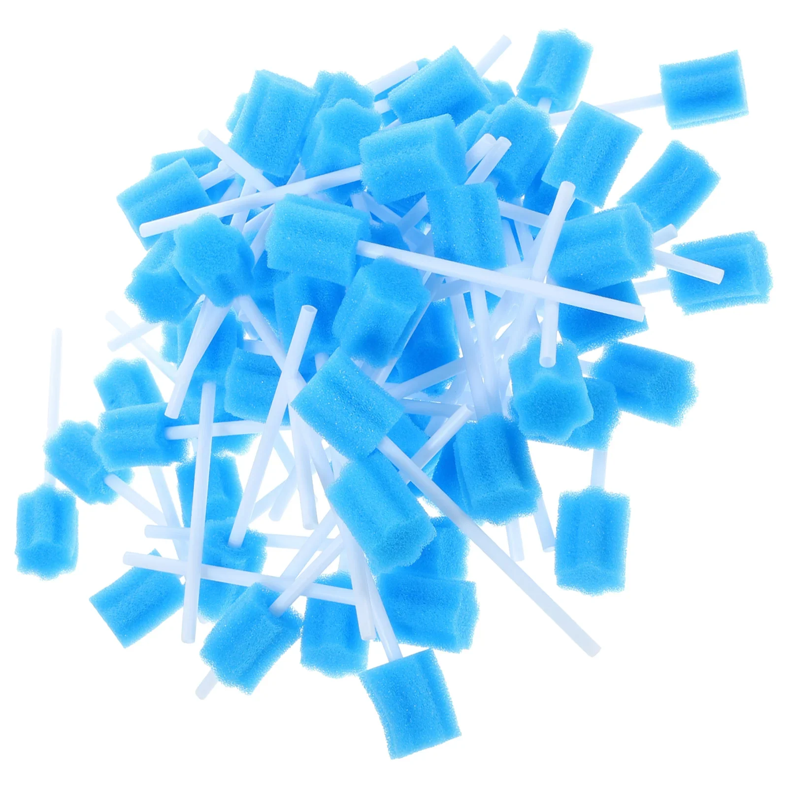 Healifty Bicarbonate Gum 100Pcs Disposable Oral Cares Sponge Tooth Shape Cleaning Swab Mouth Gum