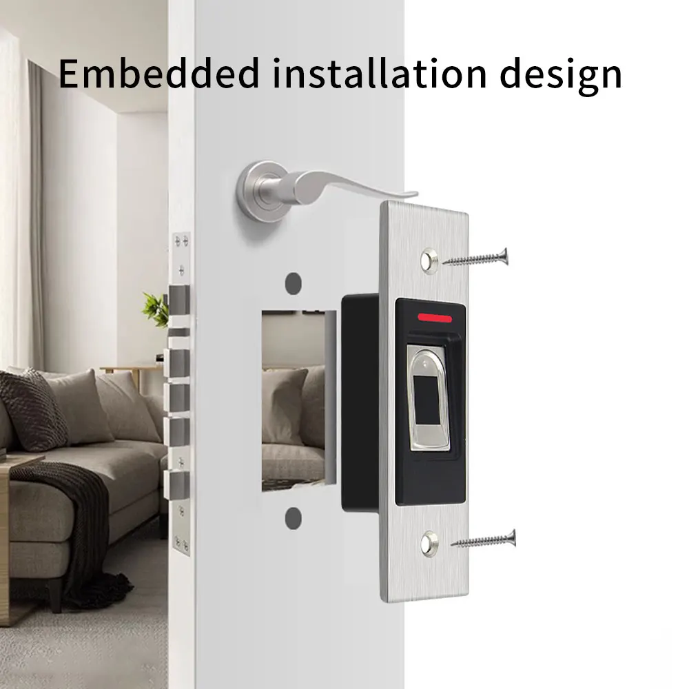 Mini Hidden Fingerprint RFID Access Controller Waterproof Metal Embeded Biometric RFID Access Control Door Lock Keyboard