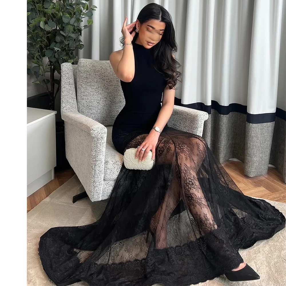 

Вечерние платья Bowith Mermaid с круглым вырезом без рукавов, женские платья для выпускного вечера, сексуальные иллюзионные кружевные вечерние платья, платья de fiesta