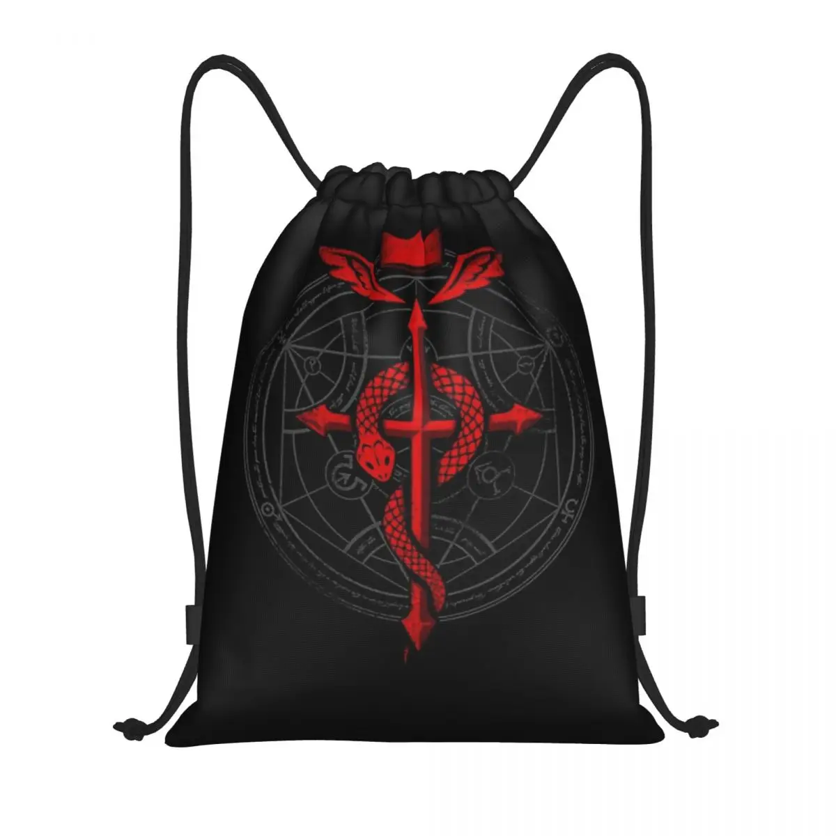 Alquimista Flamel Drawstring Bag, Armazenamento de bolsas portáteis, Mercearia Shopping Shoulder Bags, Saco De Viagem Dobrável