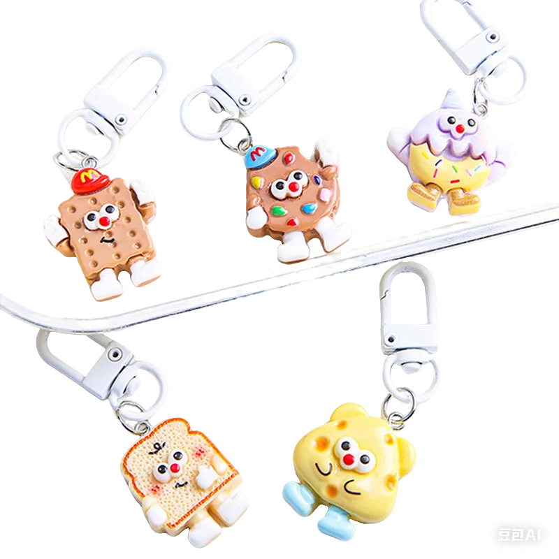 1pc moda ciambella pane ciondolo borsa in pelle pu ragazze carino regalo creativo portachiavi ciondolo ciondolo auto ciondolo borsa fai da te fatto a mano