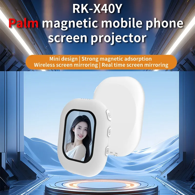 スマホミニ自撮りモニター画面-ワイヤレス磁気マウント-vlogスマホ背面カメラ自撮り-wifi-bluetooth接続-セルフィーライブ用