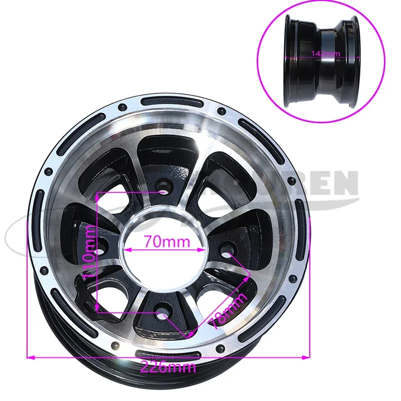 

8-дюймовые передние алюминиевые диски, шины 19X7.00-8 20x7-8 21x7-8 ATV, подшипник ступицы колеса, вакуумные шины для картинга, четыре мотоцикла