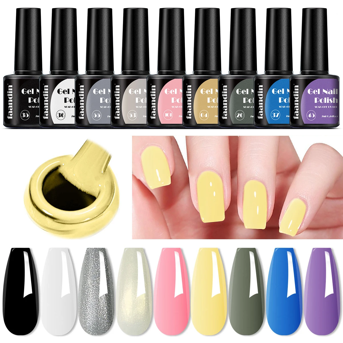 فاسدين 0. عبوة واحدة 24 أونصة، طلاء أظافر جل بلون موحد، سلسلة ألوان مبهرة مختارة، جل طلاء أظافر أسود، مصباح أظافر سريع الجفاف، خالي من الكحول، ألوان كاملة، ليس من السهل أن يسهل استخدامها في صالونات الأظافر العناصر الأساسية لصالونات الأظافر #1