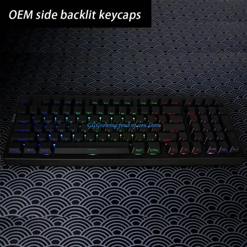 H9EB 133 Teclas RGB Tecla teclado engrasado en forma lado. Conjunto OEM para teclado teclado mecánico