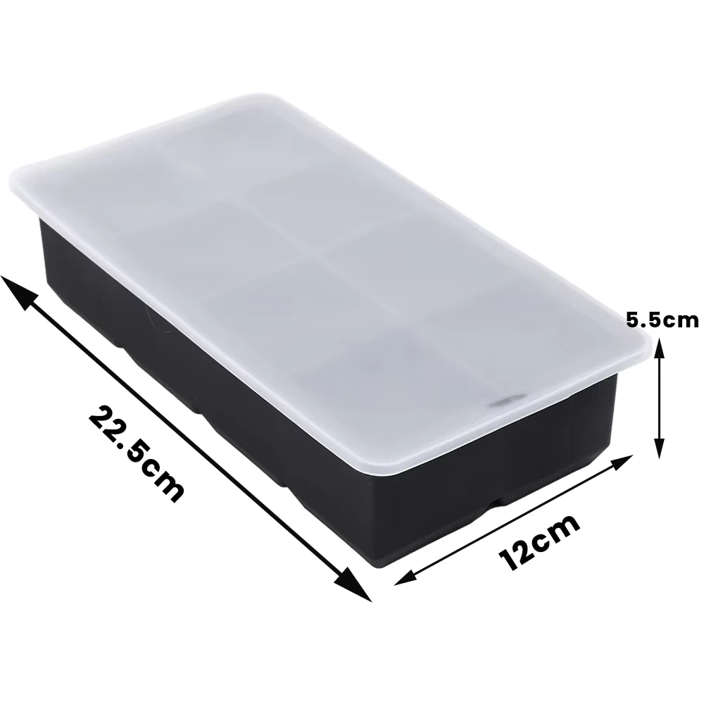 4/6/8/Grid Big Ice Tray Mold Box Large Food Grade Silicone Ice Cube Square Tray Mold Pub Wine Ice Blocks Maker Model view 6