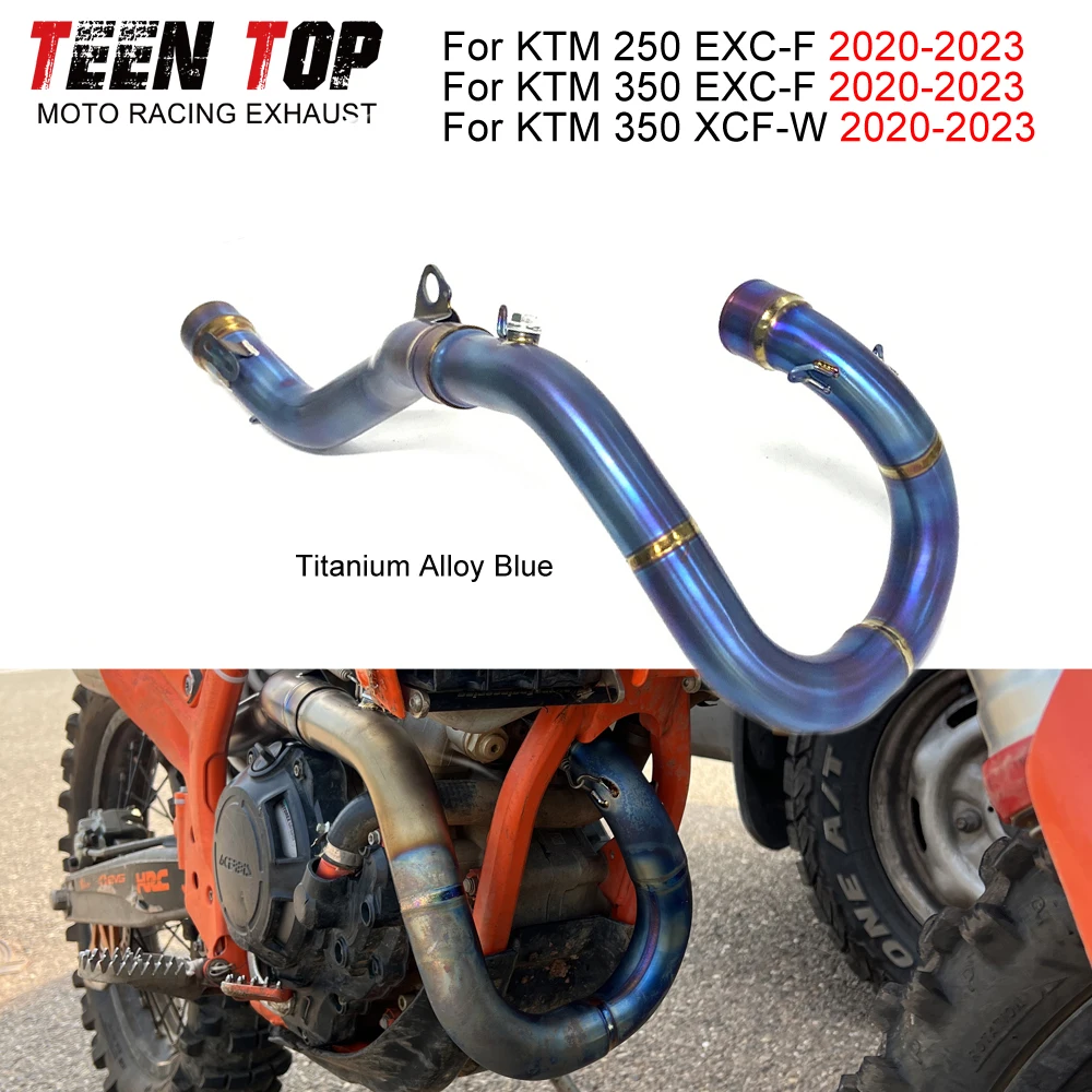 Titanium Alloy For KTM 250/350 EXC-F 350 XCF-W Exhaust Pipe 50.5mm Offroad Bike Exhaust Front Link Pipe 350exc-f 2020-2023 - view 2