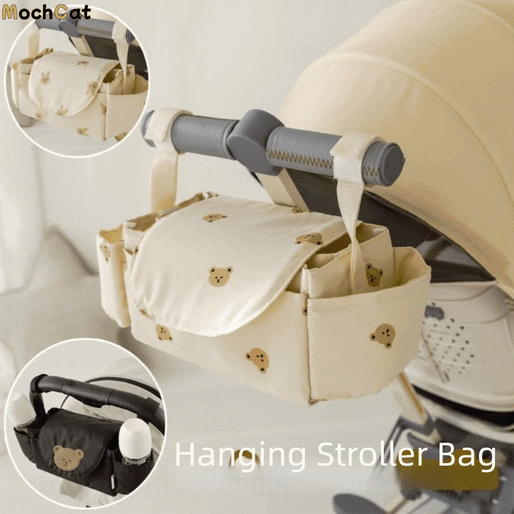 

Fashion Cartoon Stroller Organizer Bag Bear Multi Pocket Stroller Hanging Bag Cloth Mommy Bag Baby Stroller Bag Travel