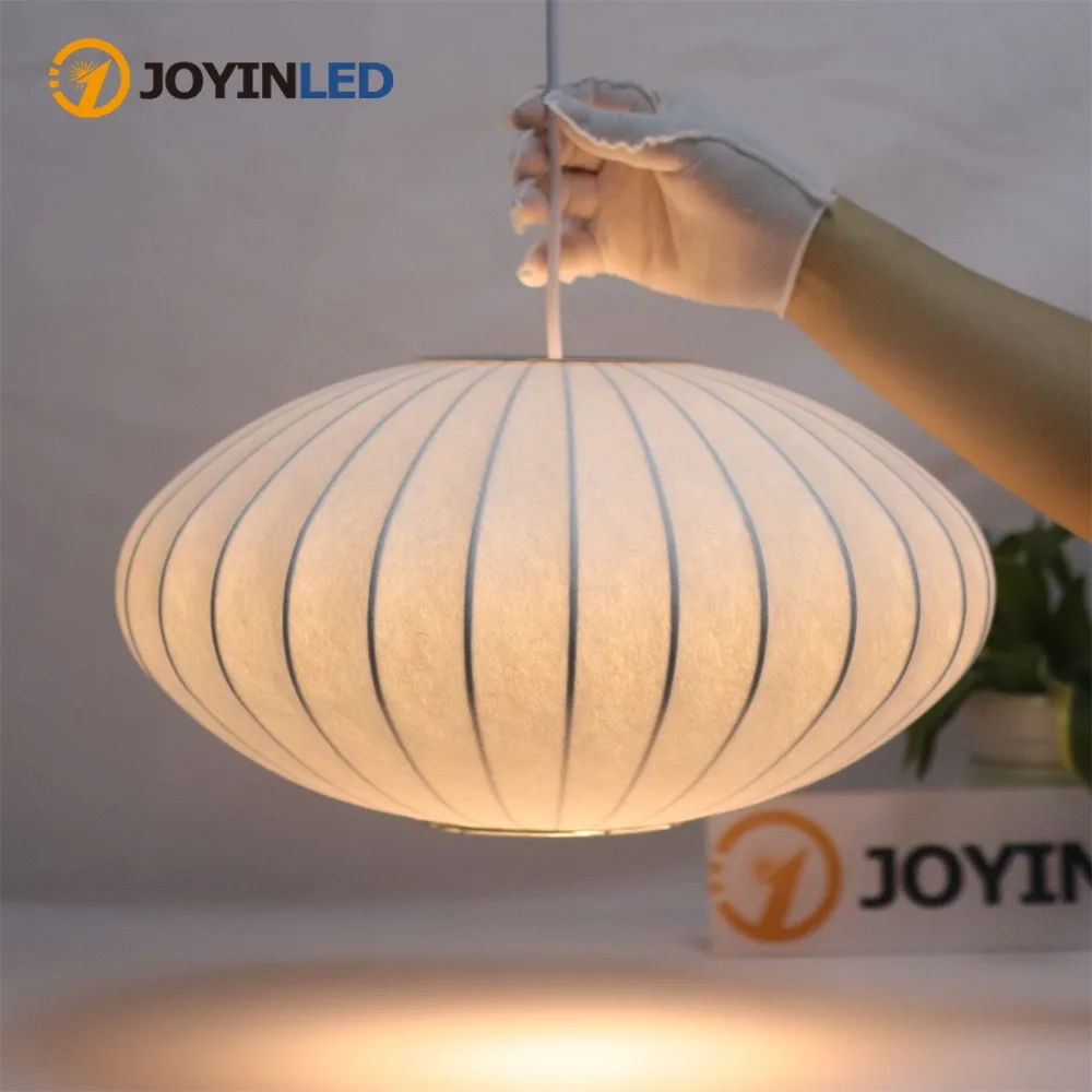 

Светильник JOYINLED E27 подвесной, потолочный, шелковисто-белый, диаметр 40/50/60 см, люстра с овальным абажуром, светодиодный светильник для гостиной, ресторана, столовой