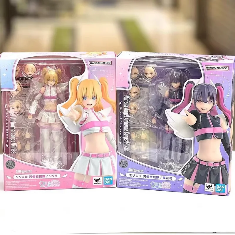 Bandai Genuine SHF Ririsa of 2.5 Dimension Liliel/Miriella Angel Airborne Corps/Ririsa/Mikari Anime Action Figure Model Toy Gift