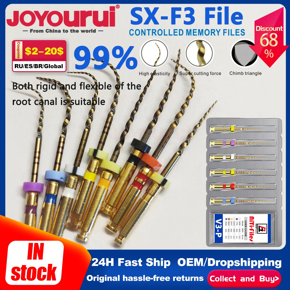 

Factory Outlet SX-F3 F4 F5 31mm Dental Nickel Titanium Heat Activation Root Canal File Endodontic Rotary Files Dental Materials