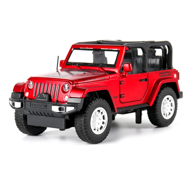 1:32 jeep Wrangler Rubicon modello di auto in lega Diecasts giocattolo in metallo veicoli fuoristrada modello di auto collezione di simulazione giocattolo per bambini regalo
