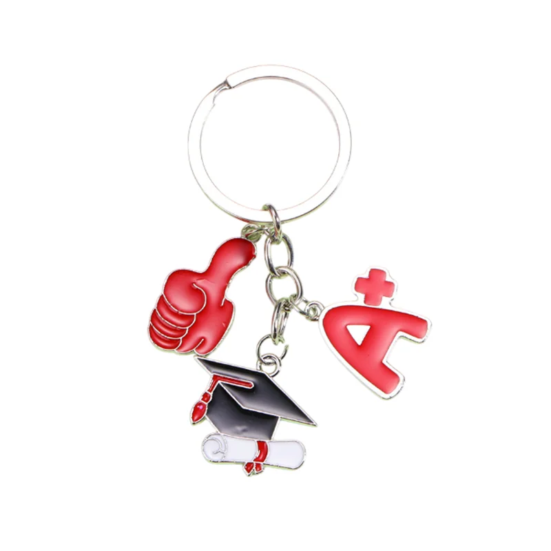 Fashion Friendship GradFuation Ceremony Keychain, Graduation Lovely Enamel Graduation Cap Keychain Commemorative Graduation Gift