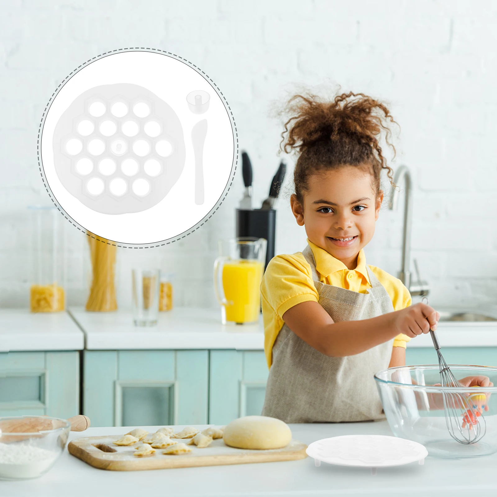 

Dumpling Mold 19 Holes Plastic Kitchen Tool Easy Use Portable Food Making Mold Ravioli Maker Lightweight Washable