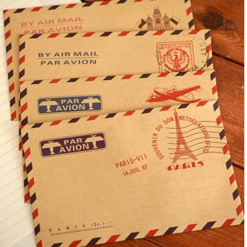 10pcs 9.7*7.5cm  Retro Popular Envelope Postcard Letter Durable Kraft Stationery Storage Paper School Supplies