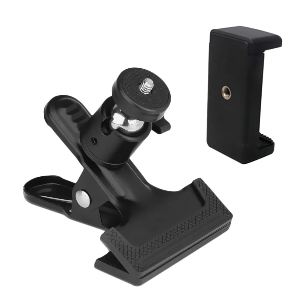 

1Pcs Universal Smartphone Mount Adapter Large Durable Rotating Clamp Mobile Phone Holder for Desk Bed Cabinet 360 Degree
