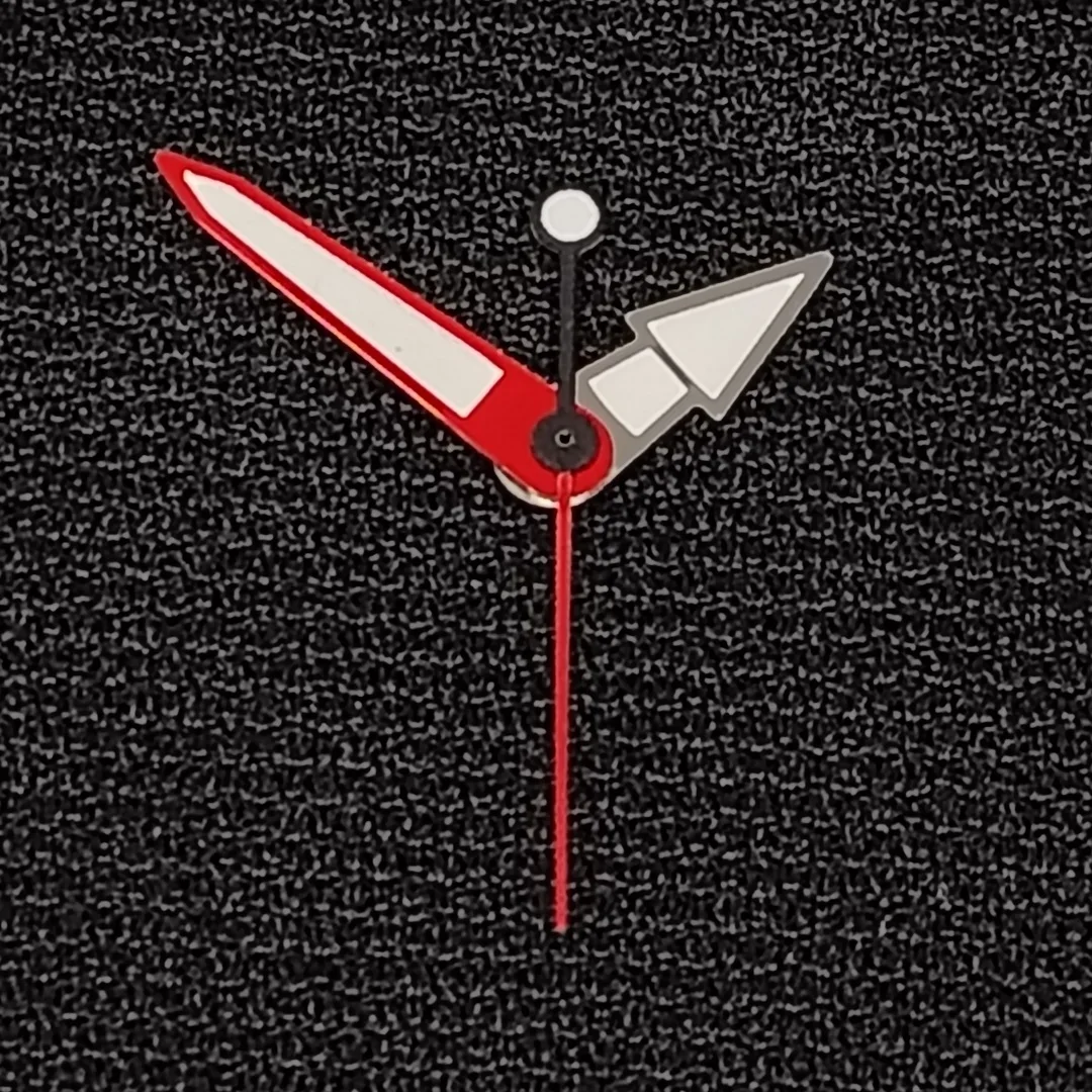 Lancette dell'orologio NH35 Puntatore rosso argenteo con lancette luminose verdi Strumento di sostituzione per la riparazione dell'orologio per movimento NH35 NH36