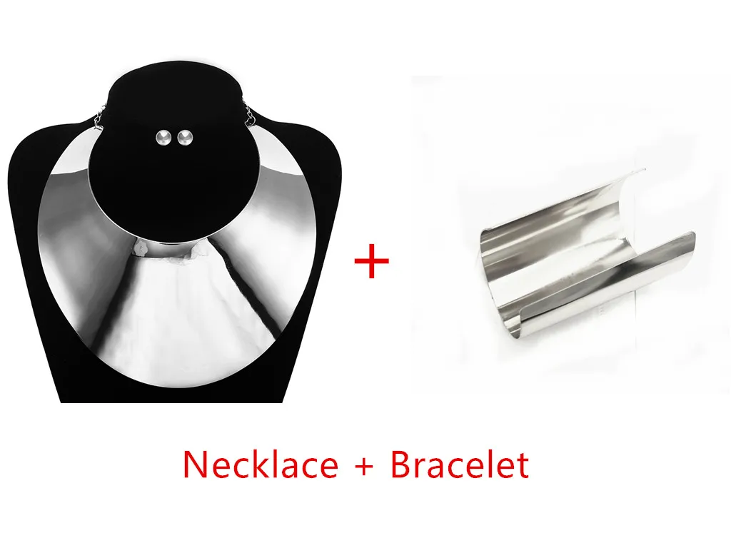 Liffly afrikanische große Kragen Choker Halsketten für Frauen runde Ohrringe Aussage reifen Armband Hochzeit Home Party Reises chmuck