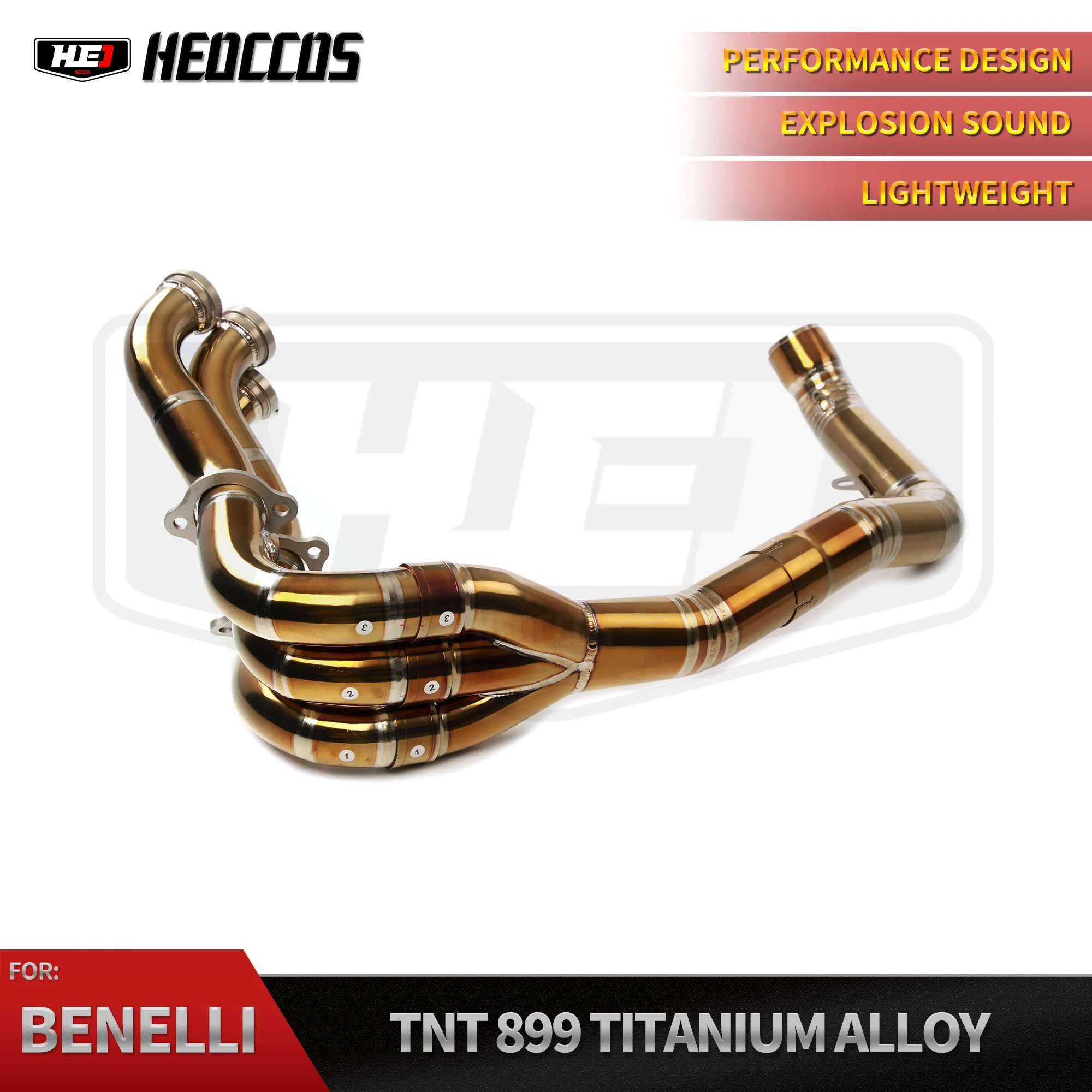 

HEO Titanium alloy performance exhaust front-end for Benelli TNT899 lightweight performance exhaust