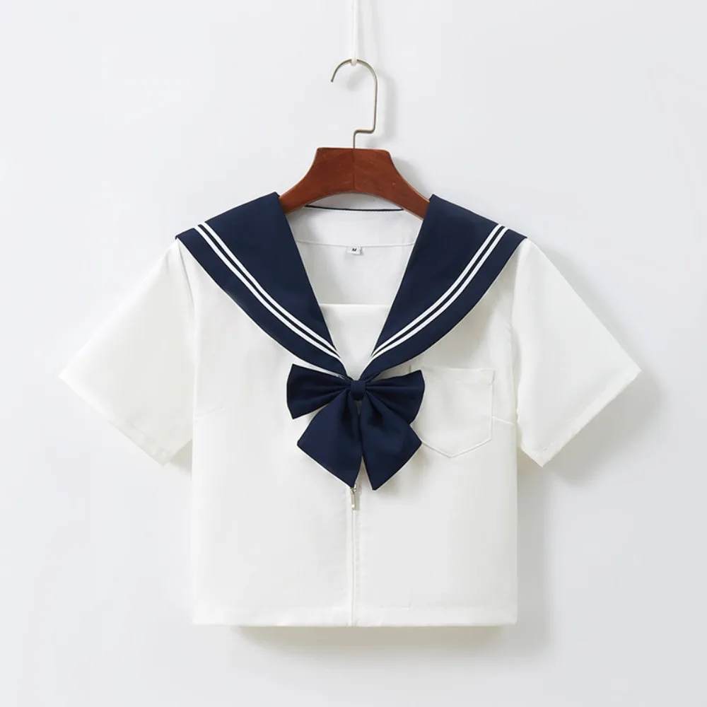 ชุดนักเรียนกะลาสีสีขาวแบบใหม่ ปี 2026 ชุดยูนิฟอร์มสไตล์ JK ชุดพื้นฐาน กระโปรง JK ชุดคอสเพลย์ยูนิฟอร์ม