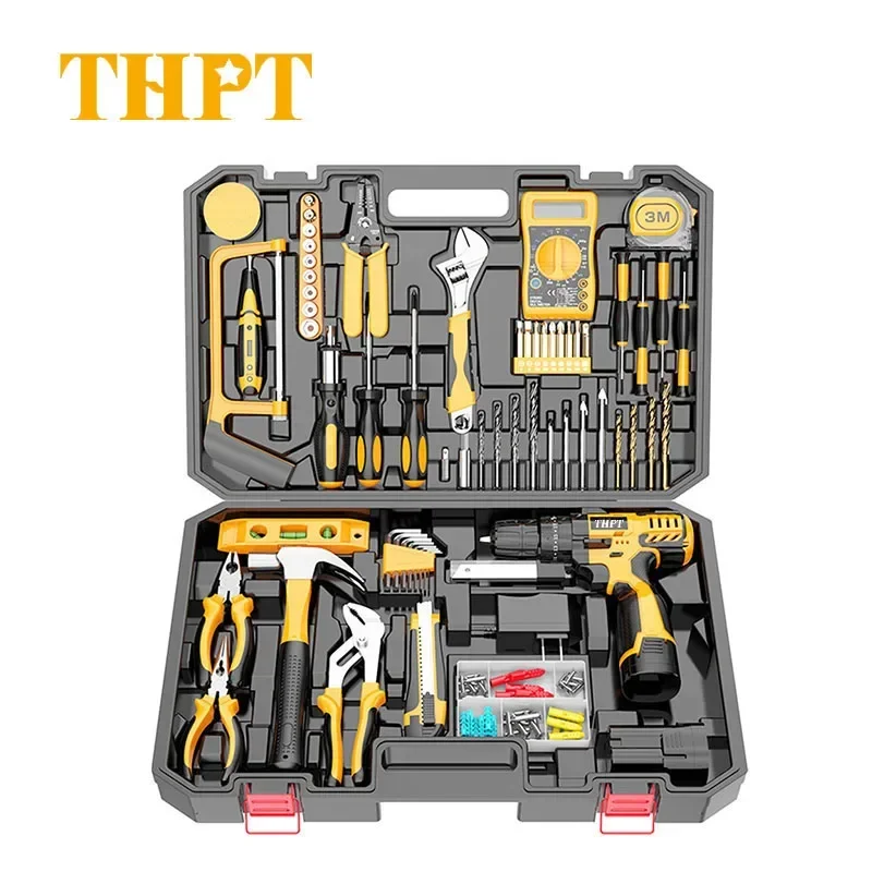 Kit combiné de perceuse à herramientas sans fil, ensemble de matériel électrique, autre clé à main, boîte à outils, ensembles d'outils