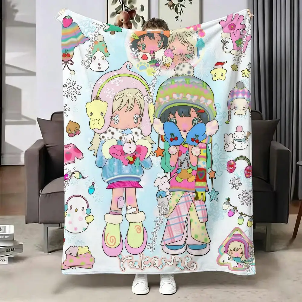 Art M-Mail s-sunonebird Throw Soft Warm Flannel Blanket, Multi-use Throw for Bed Sofa Office, Air Conditioning Nap Blanket