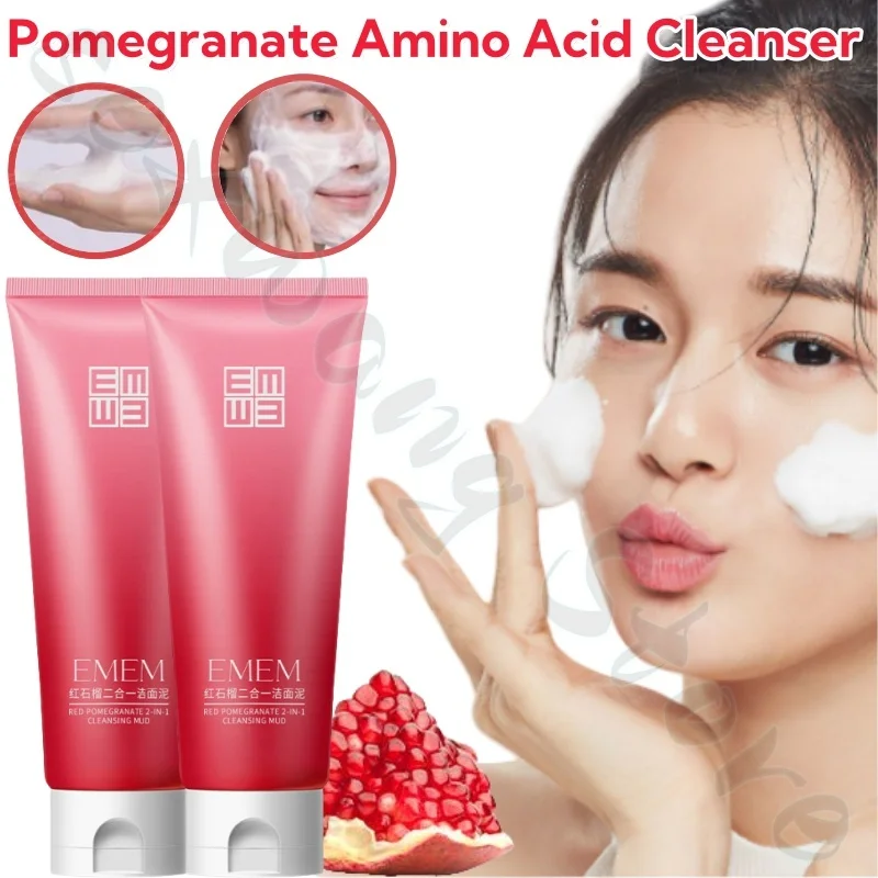 

Pomegranate Facial Cleanser Amino Acid Cleanser 2-in-1 Deep Cleansing, Moisturizing, Improves Blackheads and Acne 125g